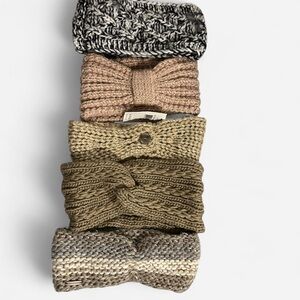 Set of Five Winter Knit Headbands